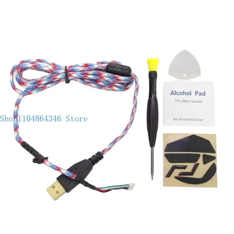 652F Gaming Mouse Accessories Paracord Cable Feet Pad Screwdriver Set for G502 Precisions And Durability