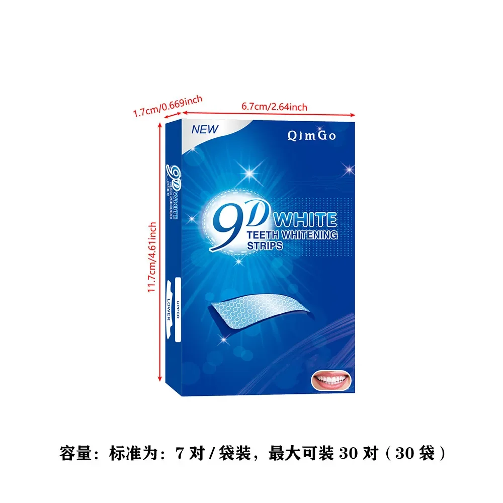 9D Mint Gel Teeth Whitening Stickers Oral Hygiene Veneers Dentist Grade Yellow & Smoke Stain Removal Fresh Breath Teeth Cleaning