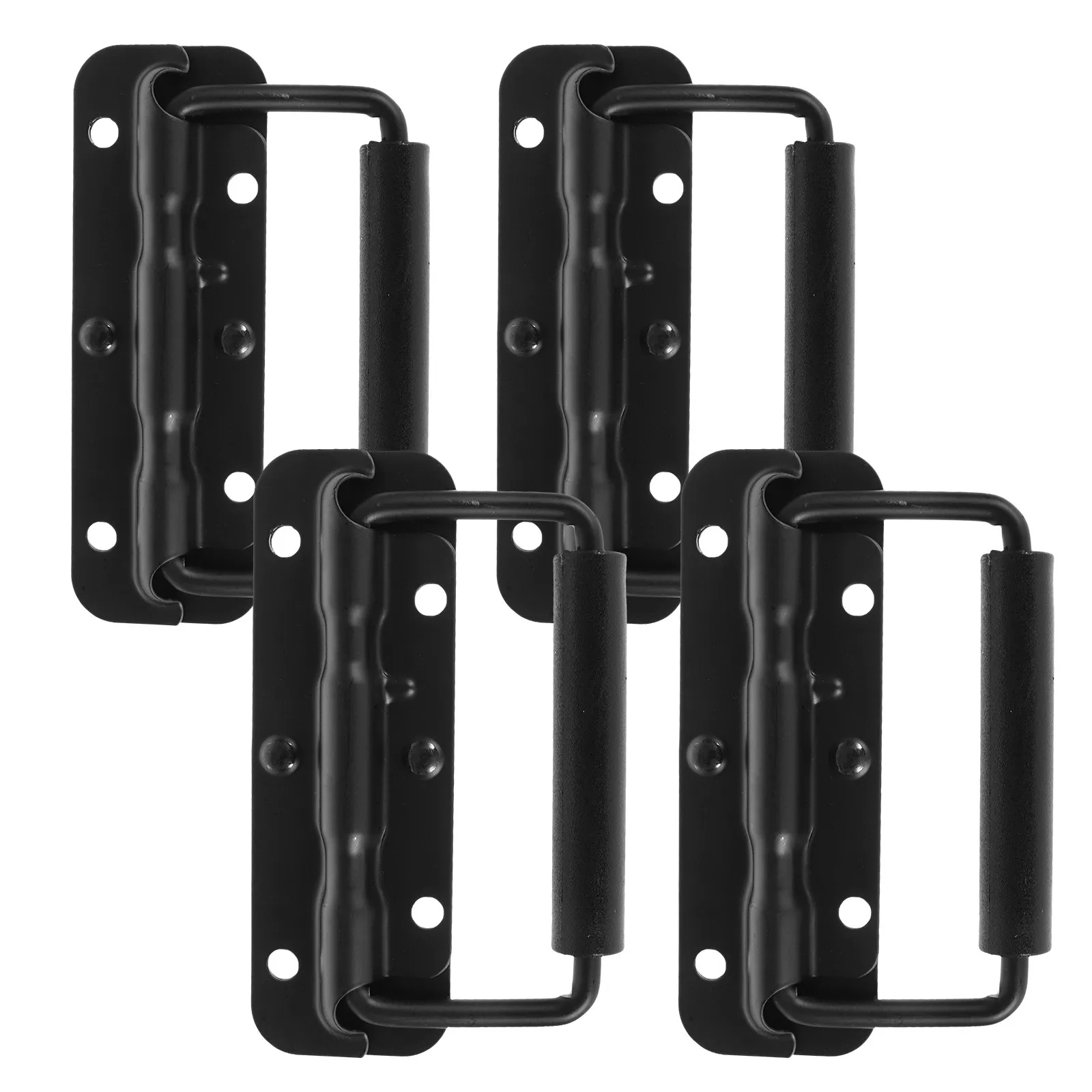 4Pcs Spring Loaded Iron Handle for Cabinets Chests Toolboxes Storage Cases Heavy Duty Pull Handle Replacement Metal Case