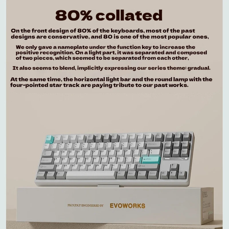 Original TickType EvoWorks EVO80 Customized Mechanical Keyboard Aluminium Alloy Tri Mode 80% 1000Hz RGB Hot Swap Keyboards Gift