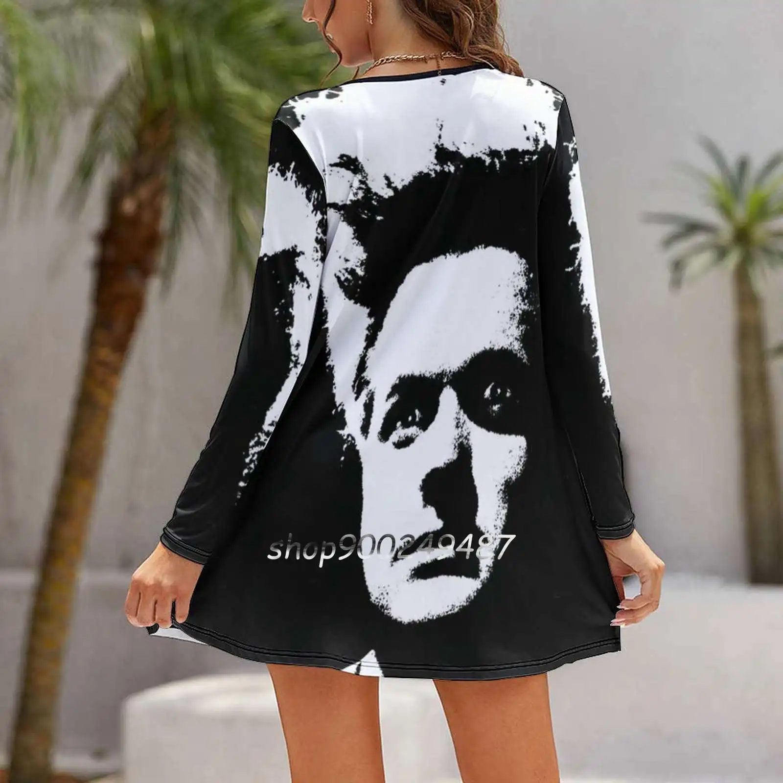 Eraserhead Long Sleeve Sexy Dresses For Women 2022 Ladies Vintage Elegant Party Dress David Lynch Weird Strange Cult Retro B