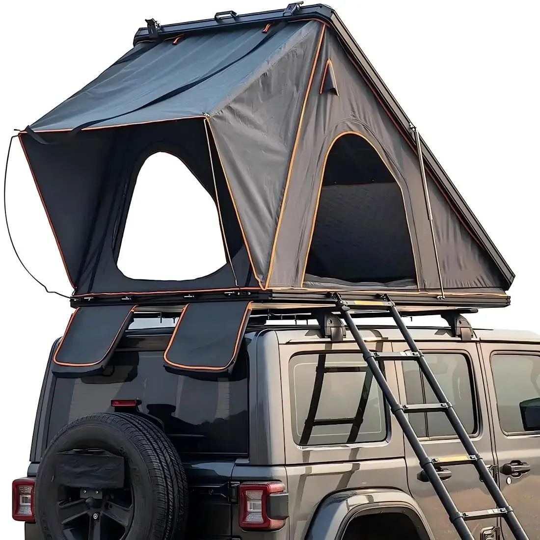 

ZS Factory Supply New Style Pop up Car Roof Top Tent Aluminum Hard Sided Shell Triangle Clamshell Car Roof Top Tent