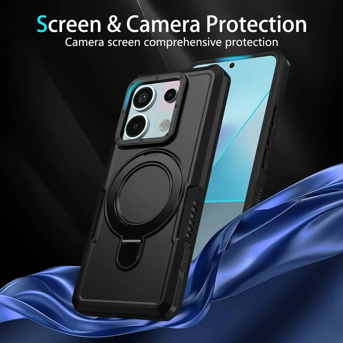 Shockproof Adjustable Rotated Ring Stand Case For Xiaomi Mi Poco X5 X5 Pro X4 Pro M3 X3 X3 Pro NFC Xiaomi Mi 11 Lite GNE 4G 5G