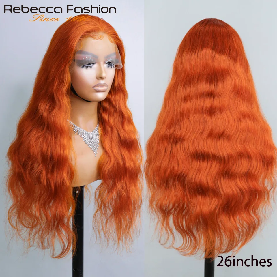 

30-дюймовые волосы с эффектом Body Wave # Парик из натуральных волос 350 Orange Ginger Color 13x5 с кружевной передней частью, предварительно проработанный, для женщин
