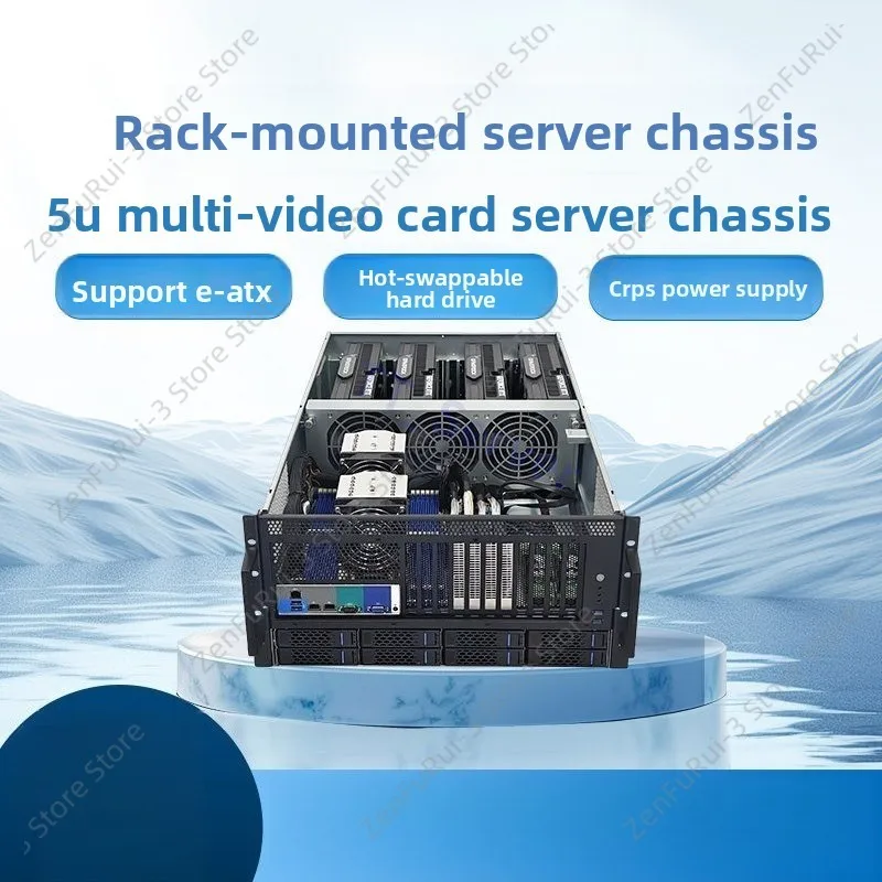 5U Rack Type 8 Card 4090 5090 Turbo Card AI Rendering Deep Learning GPU Server Barebones Chassis