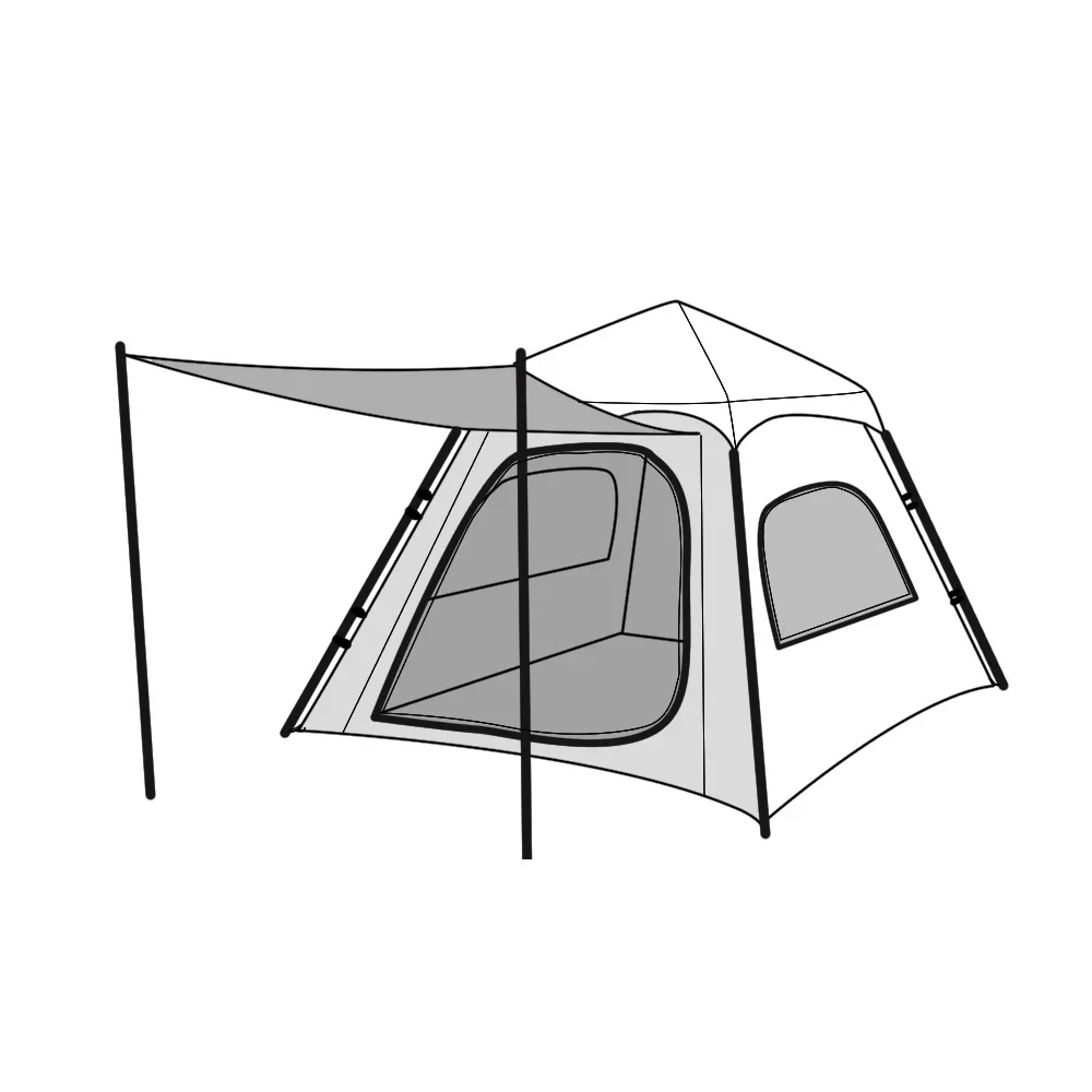 Hot Sale Beach Tent Outdoor Camping Automatic Pole Pavilion Thickened Waterproof Tent Sunscreen Awning Family Tent for Travel