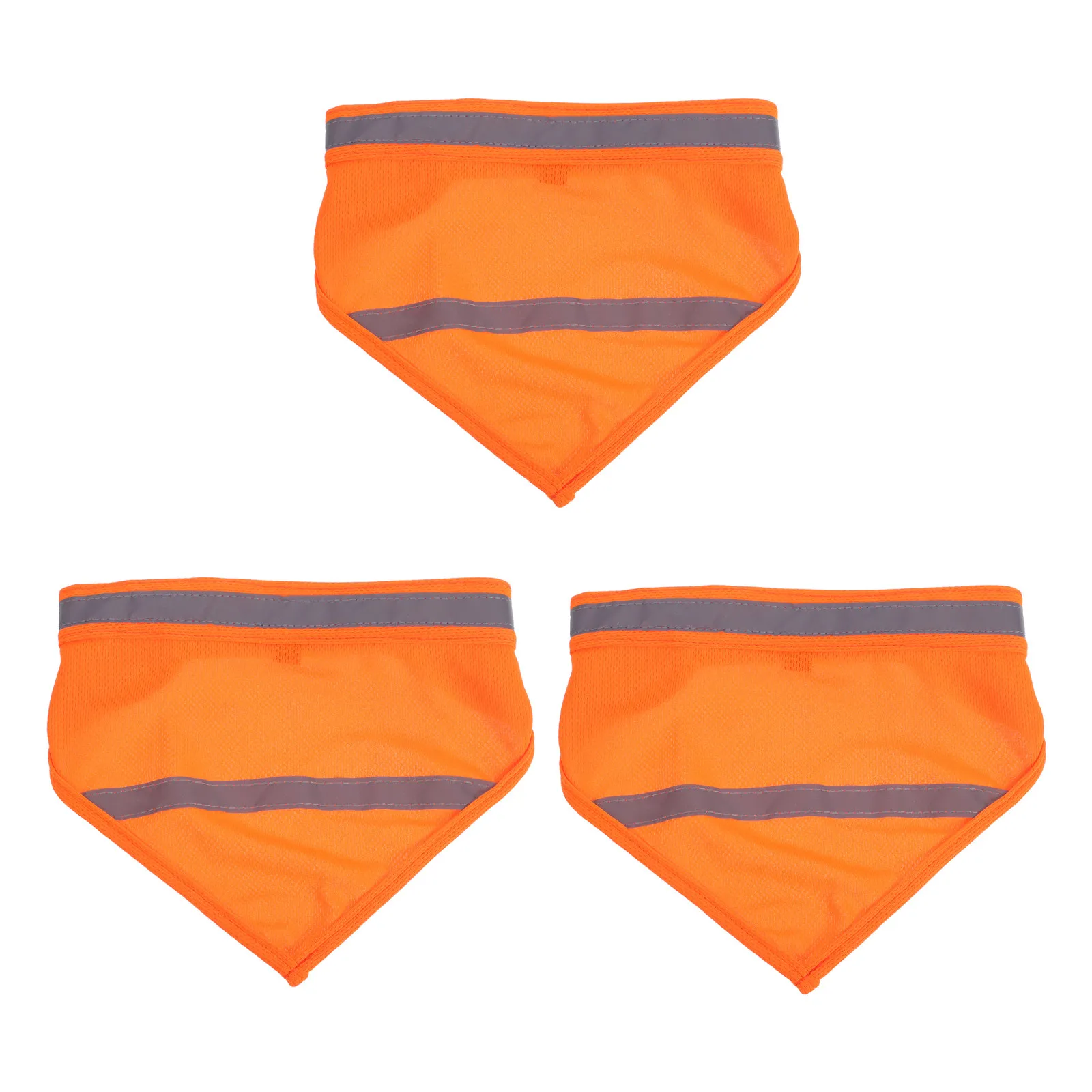 3Pcs Reflective Pet Scarf Night Visibility Dog Bandanas Orange Triangle Puppy Bib Collar Safety for Outdoor Walking Camping