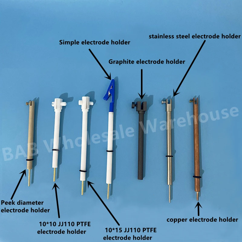 Soporte de electrodo multifunción Chapado en PTFE JJ110, contador de placa de platino Pt, soporte de electrodo auxiliar para laboratorio de PT-X