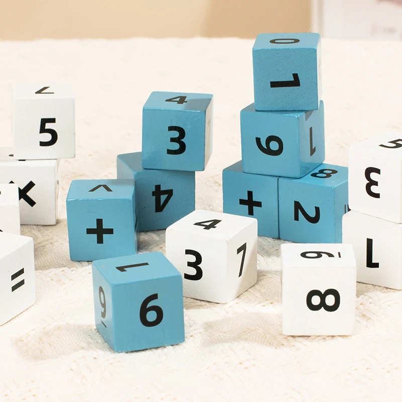 Bloques de batalla de cálculo de números de madera para niños, suma, resta, multiplicación, operación de división, juegos de matemáticas, juguetes educativos