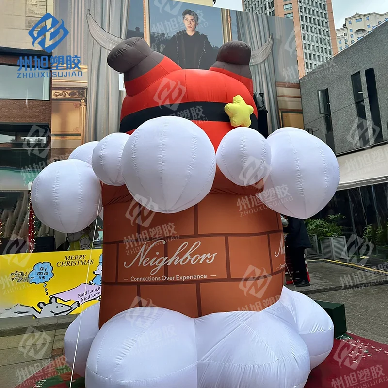 

Giant inflatable christmas chimney santa claus for new year home decoration