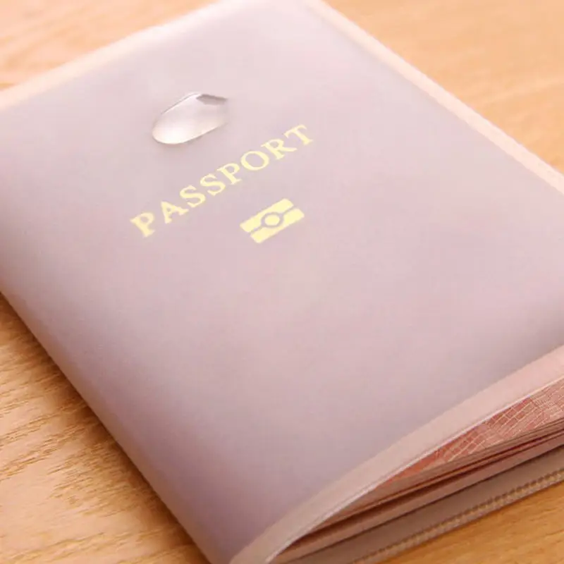 6PCS Passport Protective Cover Transparent Frosted, PVC Material Waterproof Document Case