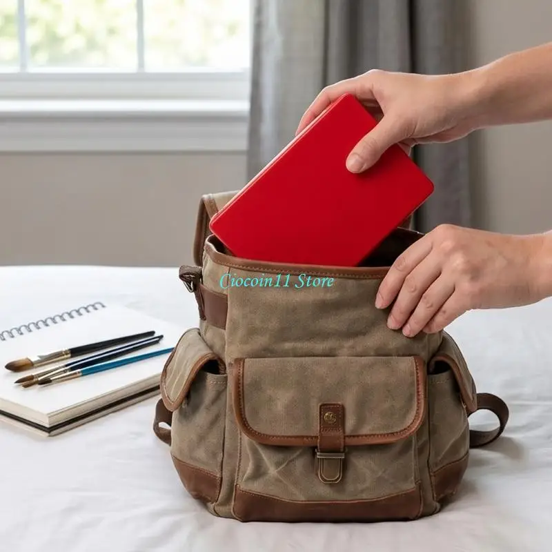 Y1UB Travel Art Case with 24 Slots, ABS Paint Storage, and Removable Pans