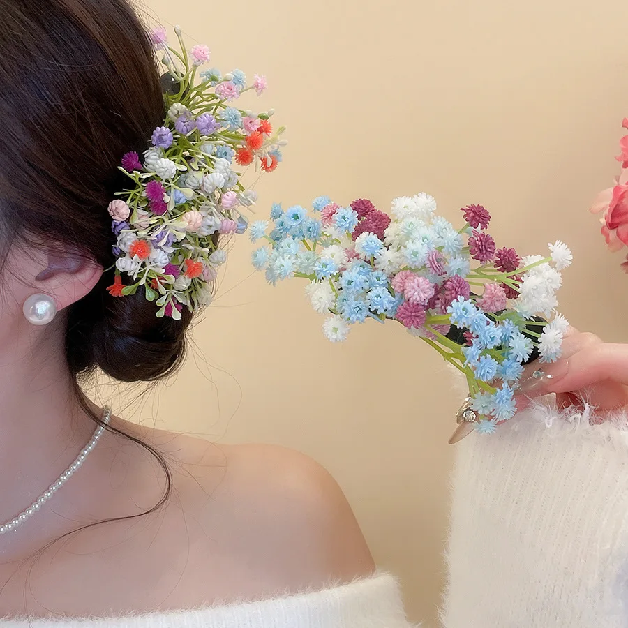 2026 Modische Acryl-Blumencluster-Haarspange: Exquisite, elegante Entenschnabel-Klammer für einen luxuriösen Auftritt – Hochwertiges Haar-Accessoire