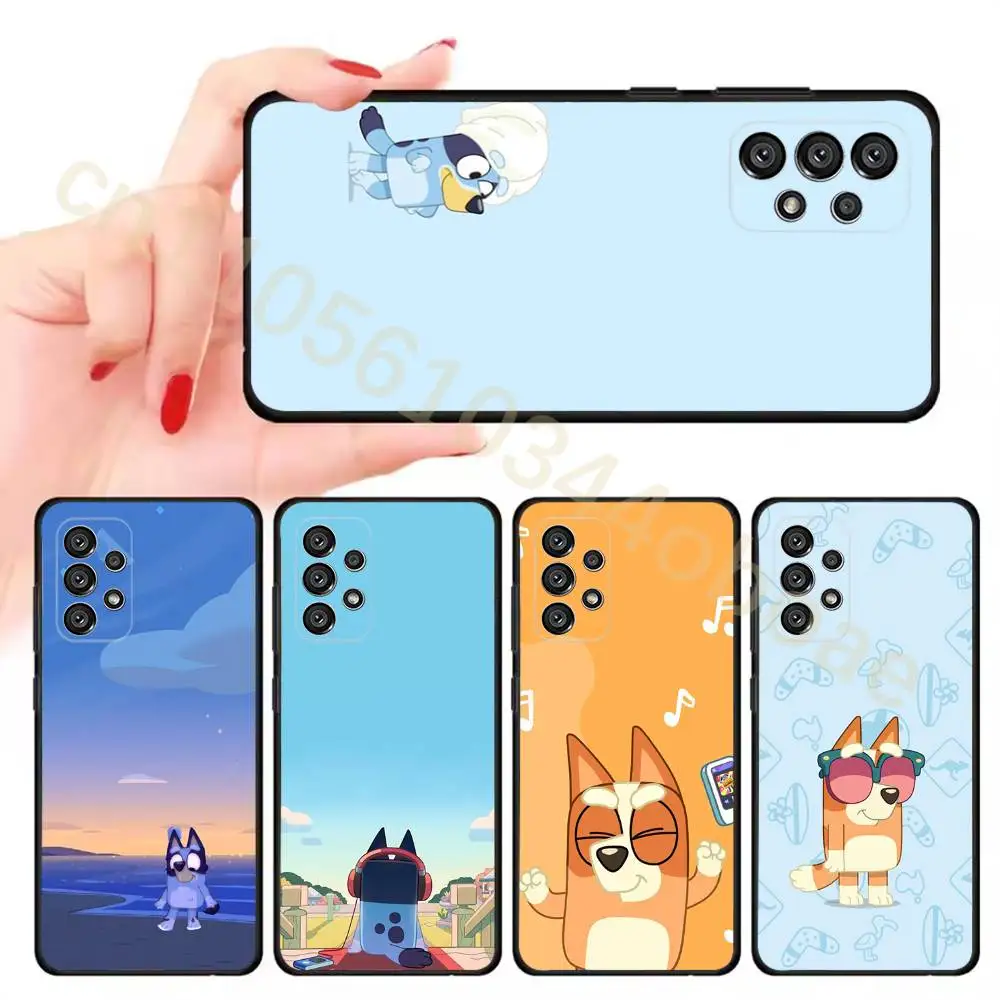 Capa de telefone Bingo Dog para Samsung Galaxy A13,21s,22,31,32,52,53,71,80,A91, capa preta macia