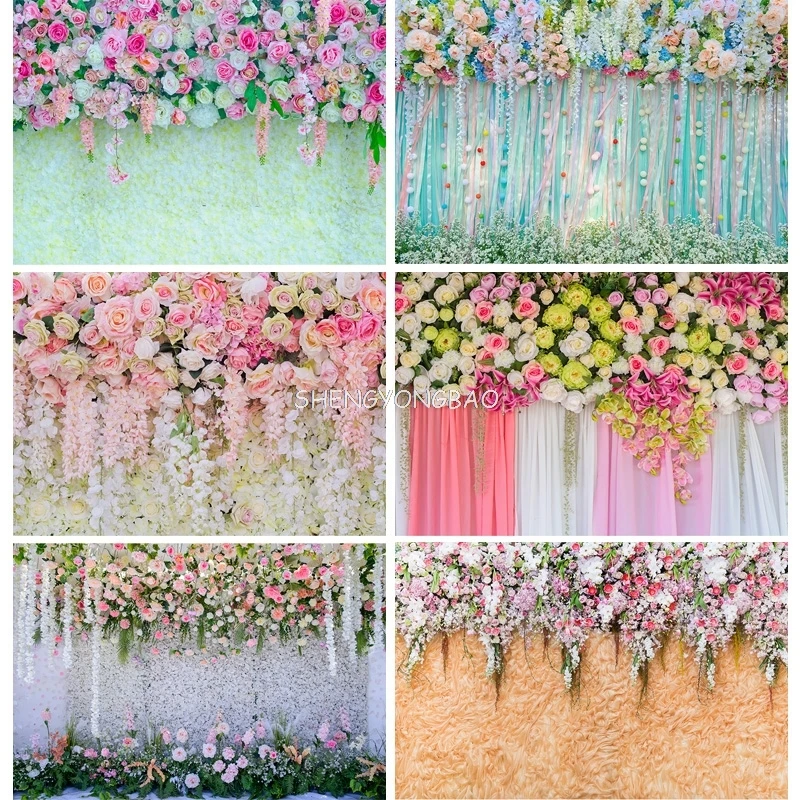 

Wedding Scene Arch Flower Photography Backdrops Props Flora Curtain Valentine's Day Decors Theme Photo Studio Background FL-15