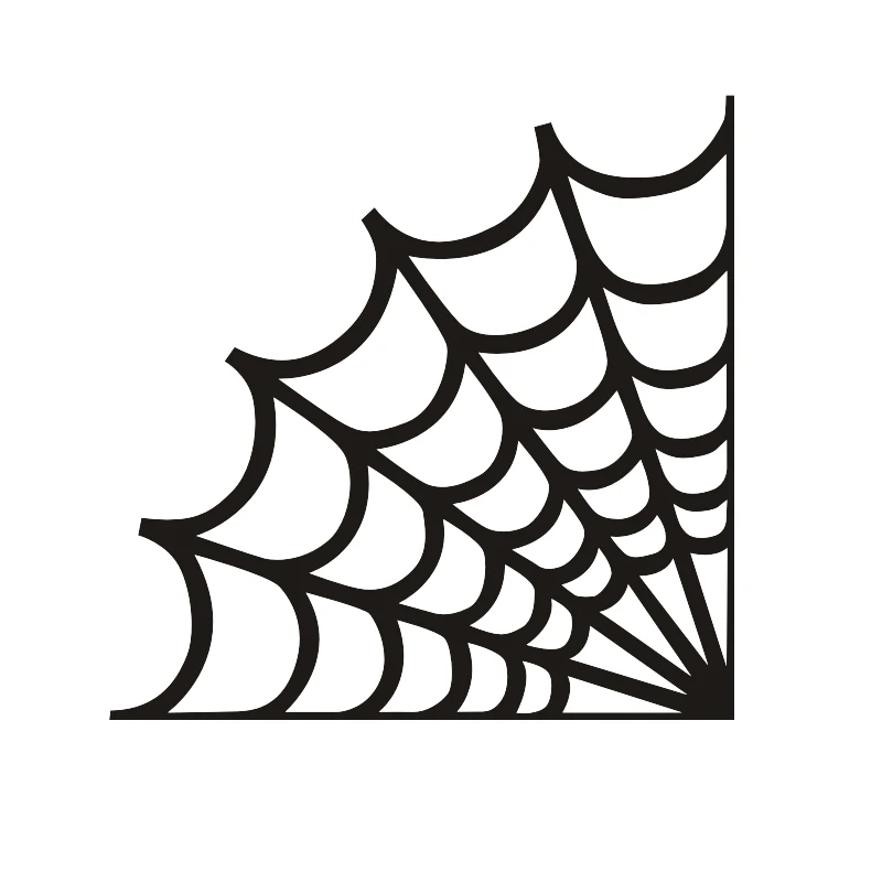 Spider Web Corner Vinyl Decal – Cobweb Outline Sticker for Car Window, Wall, Bumper, Laptop – Halloween Party Home Decor