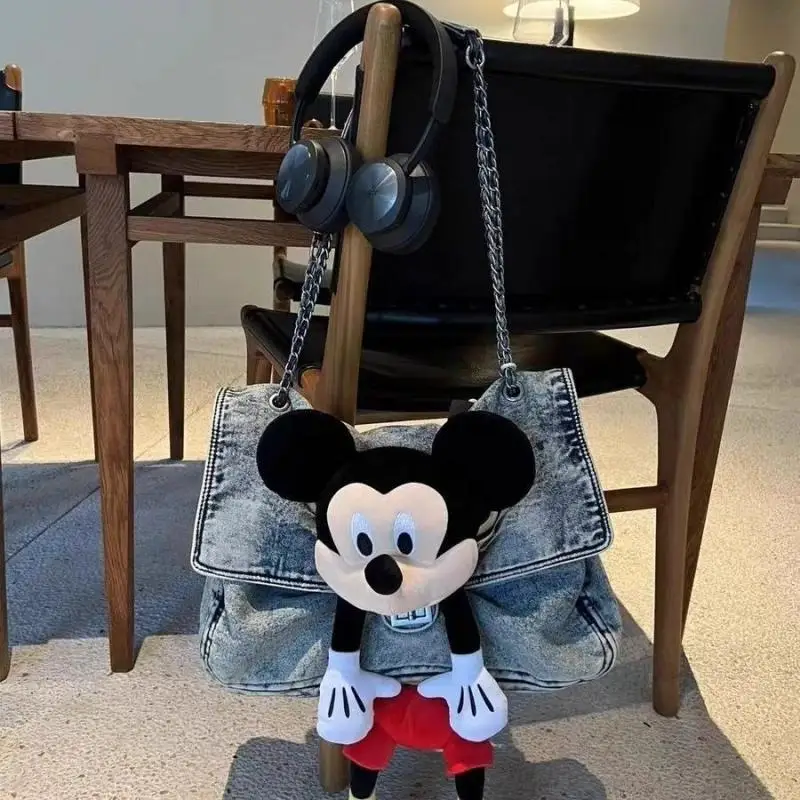 Nuovo Kawaii Miniso Mickey 2024 Vintage Cowboy Trend Bag borsa a catena per bambole borsa per ascelle a tracolla di grande capacità per ragazze