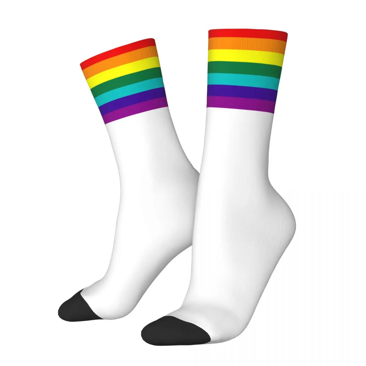 Happy Funny Male Men Socks Novelty 7 Stripes Rainbow Pride Flag Sock Polyester Sport Women Socks Spring Summer Autumn Winter