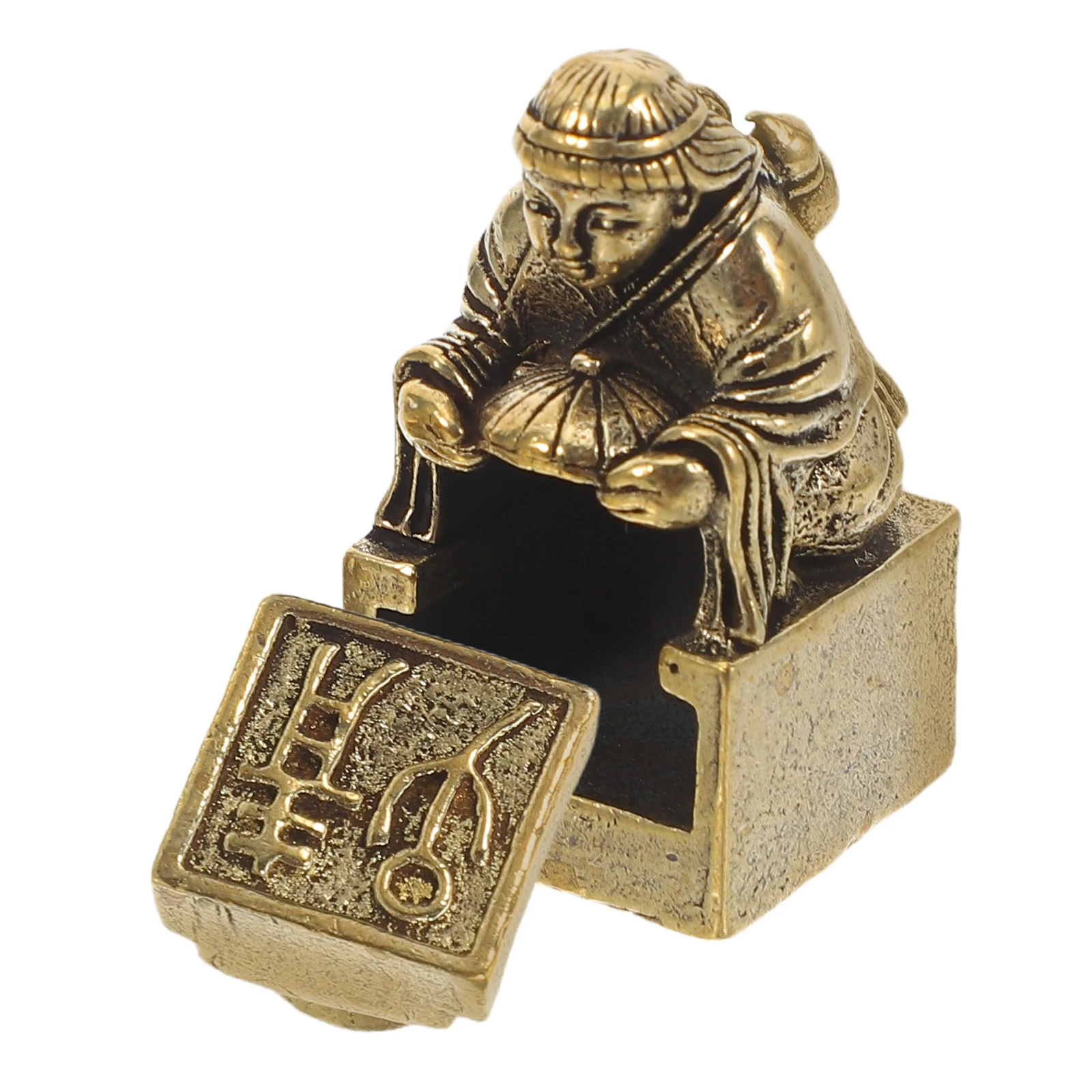 

Retro Brass Seal Stamp Golden Tortoise Figurine Detachable Desktop Miniature Antique Turtle Sculpture Home Decor