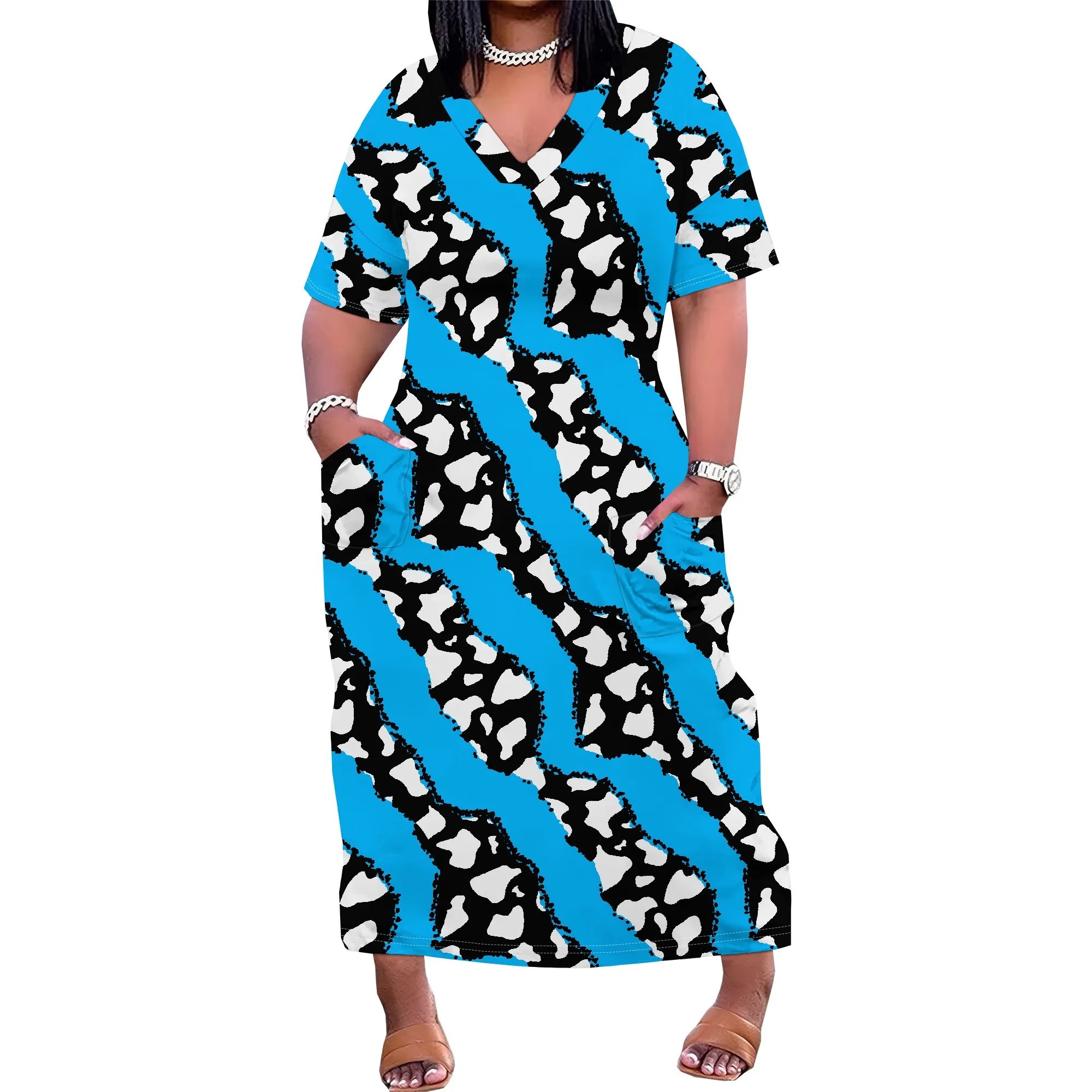 Plus Size Dresses for Curvy Women 2025 Summer Casual Short Sleeve Tshirt Long Maxi Dress with Pockets Beach Vacation Outfits