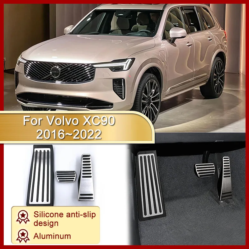 

For Volvo XC90 2016~2022 2017 2018 2019 2020 2021 Stainless AT MT Car Foot Pedals Rest Accelerator Tray Part Accessories.