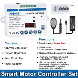 Smart DC/AC motor controller for linear actuator WIFI/APP hand control remote control overload protection data monitoring