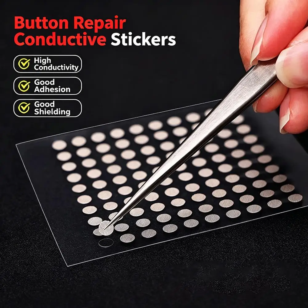 100pcs/sheet 4/6mm Self-Adhesive Conductive Repair Tape Dots – Pre-Cut Circular Conductive Patches for Remote Controls