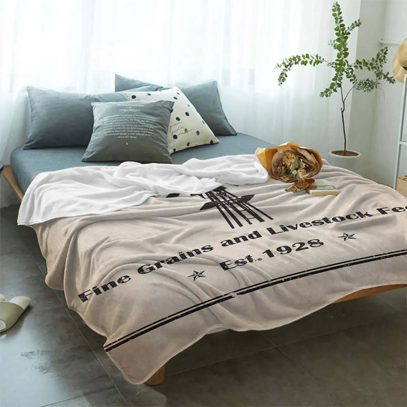 Farm Windmill Retro Printed Flannel Blankets For Sofa Beds Bedding Room Soft Fleece Throw Blanket Bedspread Home Textile Decor