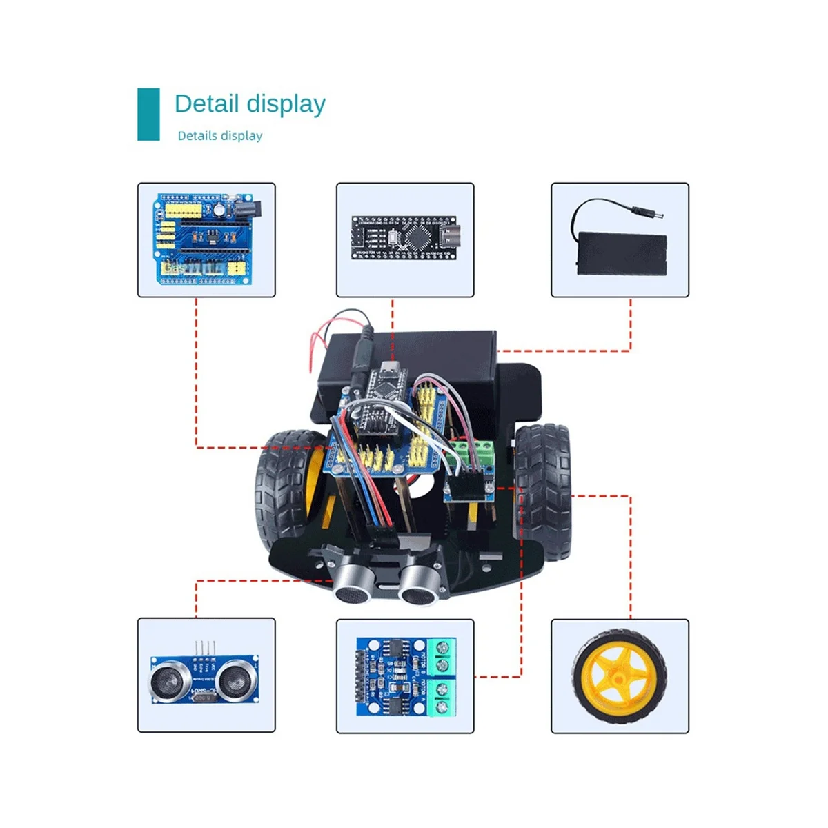 Kit de programación de Robot inteligente para coche, Kit electrónico DIY, programación de aprendizaje