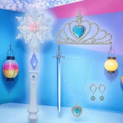 

Glowing Snowflake Wand for Kids Flashing Party Supply Handheld Light Up Fairy Stick Toy Girl Birthday Gift Princess Play