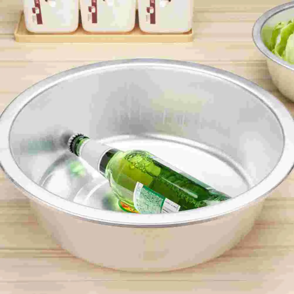 

Thick Aluminum Basin Fruit Serving Bowl Soup Filter Tableware Pot Salad Mixing Egg Storage Container