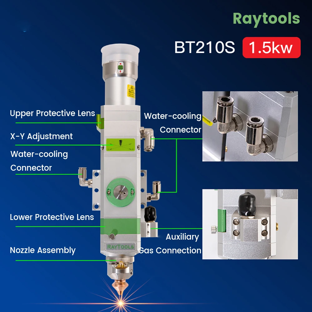 رأس القطع بالليزر الأصلي Raytools BT210S بقدرة 1.5 كيلو وات CL100 FL100 FL125 Empower لرأس القطع بالليزر الليفي Raytools لقطع المعادن #3