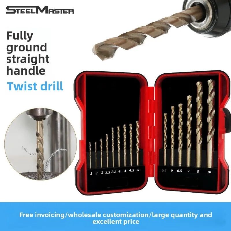 

Набор из 15 метрических сверл в красном футляре, комбинированный, из быстрорежущей стали M35 с кобальтом