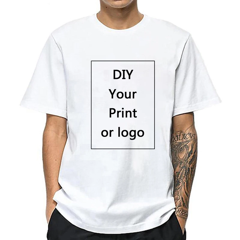 Summer Diy Your Print or Logo Man Tshirt  T Shirt Harajuku Casual Customization T-shirt Men Tops Clothes Short Sleeve Tee Male