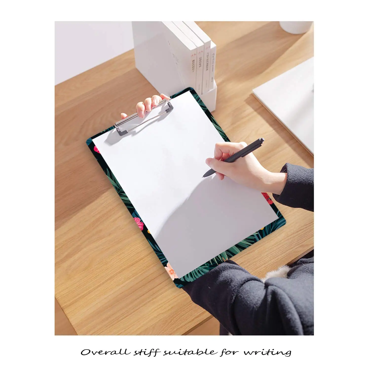 A4 Dark Flower Series Acrylic Pad Plywood Decorative Plywood Office Plastic Clipboard Children's School Supplies Gift Giving