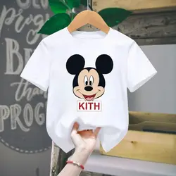 Children pure cotton Short Sleeve T-shirt Cartoon Cute KITH Anime Pattern Kids Clothing Boy Baby Cotton Tees for 2-9 Years Child