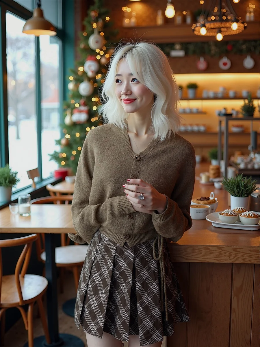 منقوشة الإمبراطورية نمط Preppy التنانير للمرأة ملابس حريمي الربيع القطن اليومية الحد الأدنى المؤنث تنفس لينة الأساسية بسيطة BF #1