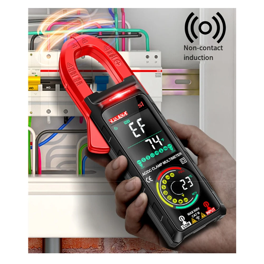 HUAJIAYI Smart Professional Pliers Ammeter AC DC Clamp Meter Digital Amperimetric Clamp Multimetro Amp Capacitance Ohm Tester