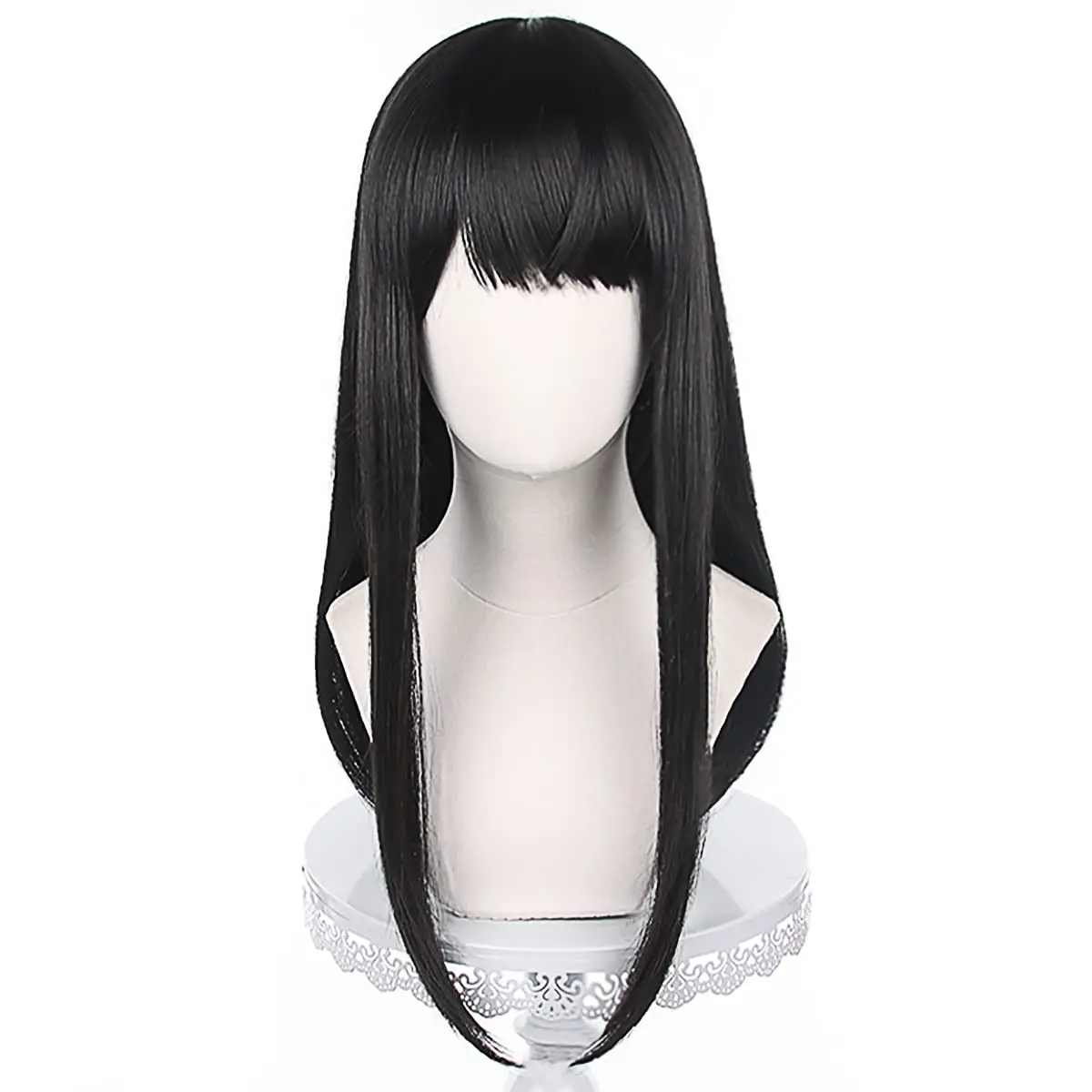 Anime Mitaka Asa Black Long Straight Wig Cosplay Chainsaw Man Women's Costume Heat Resistant Hair Wig for Party Halloween