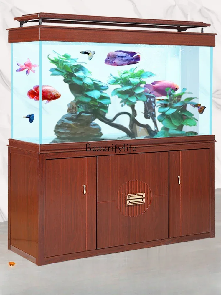 

Super White Fish Tank Living Room Large and Medium Size Home Partition Screen Fish Globe Modern Light Luxury