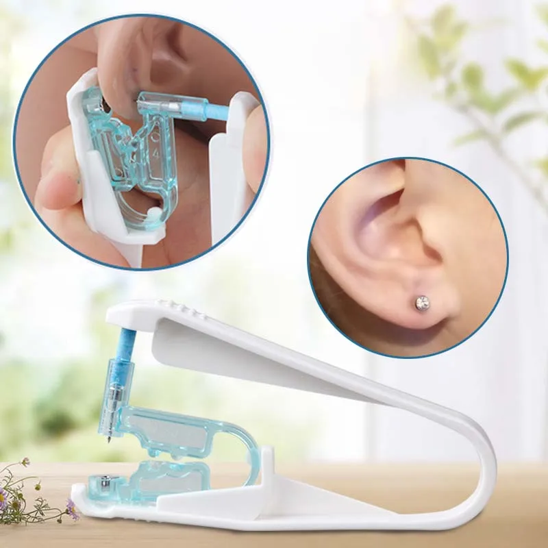 Set Piercing Kit Asepsis Disposable Sterile Ear Piercing Unit Cartilage Tragus Helix Piercing Gun NO PAIN Nose Piercer Tool