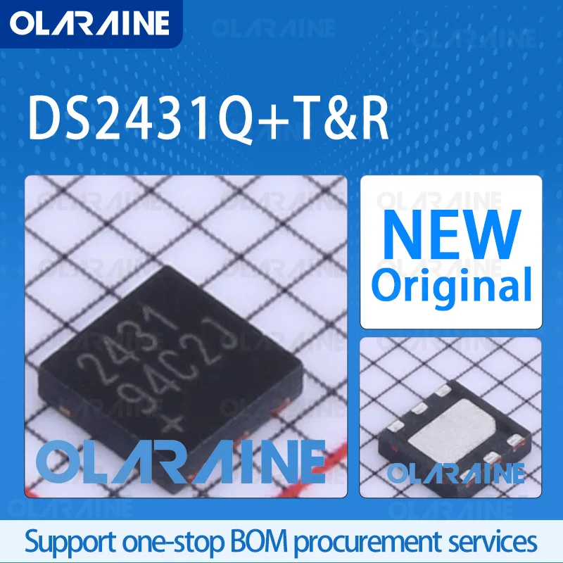 

1/5/10Pcs DS2431Q+T&R TDFN-6 original ic chip Programmable read-only memory RoHS 256 x 4 5.25 V SMD/SMT