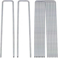 Heavy Ground Pile 50-100pcs 10-15CM Galvanized Garden Staples Landscape Staples U Landscape Stake Outdoor Decoration Weed Barrie