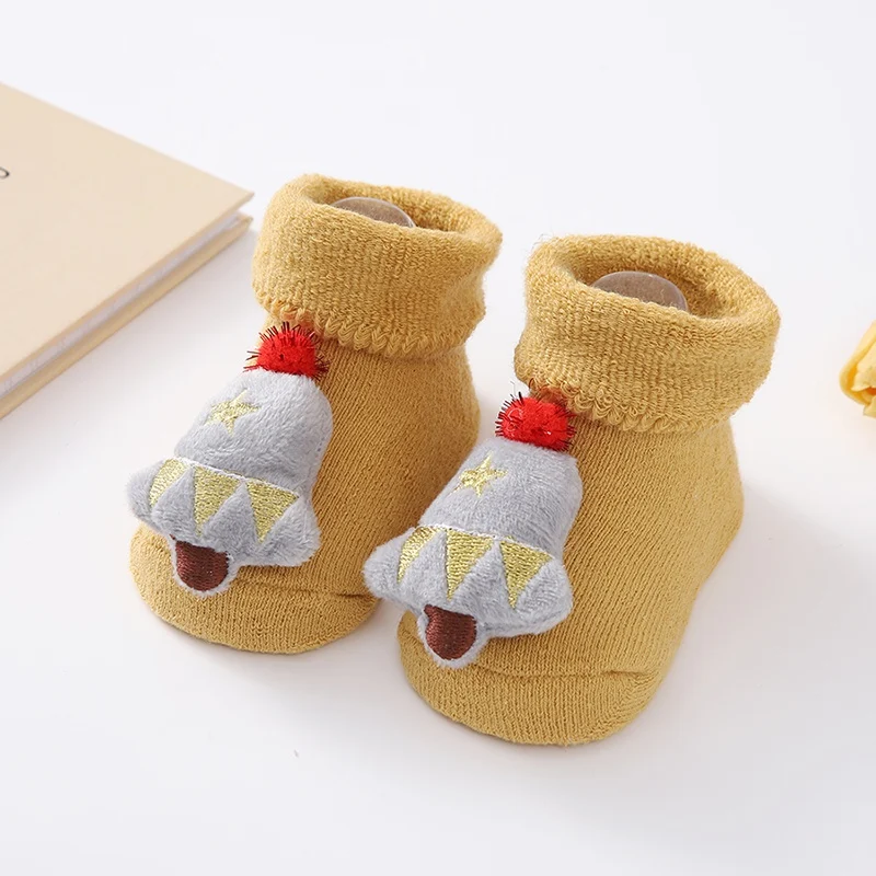 0-12M 3D Cartoon Infant Baby Short Socks Kids Children Socks for Newborn Girls Boys Nonslip Cotton Toddler Baby Christmas Socks