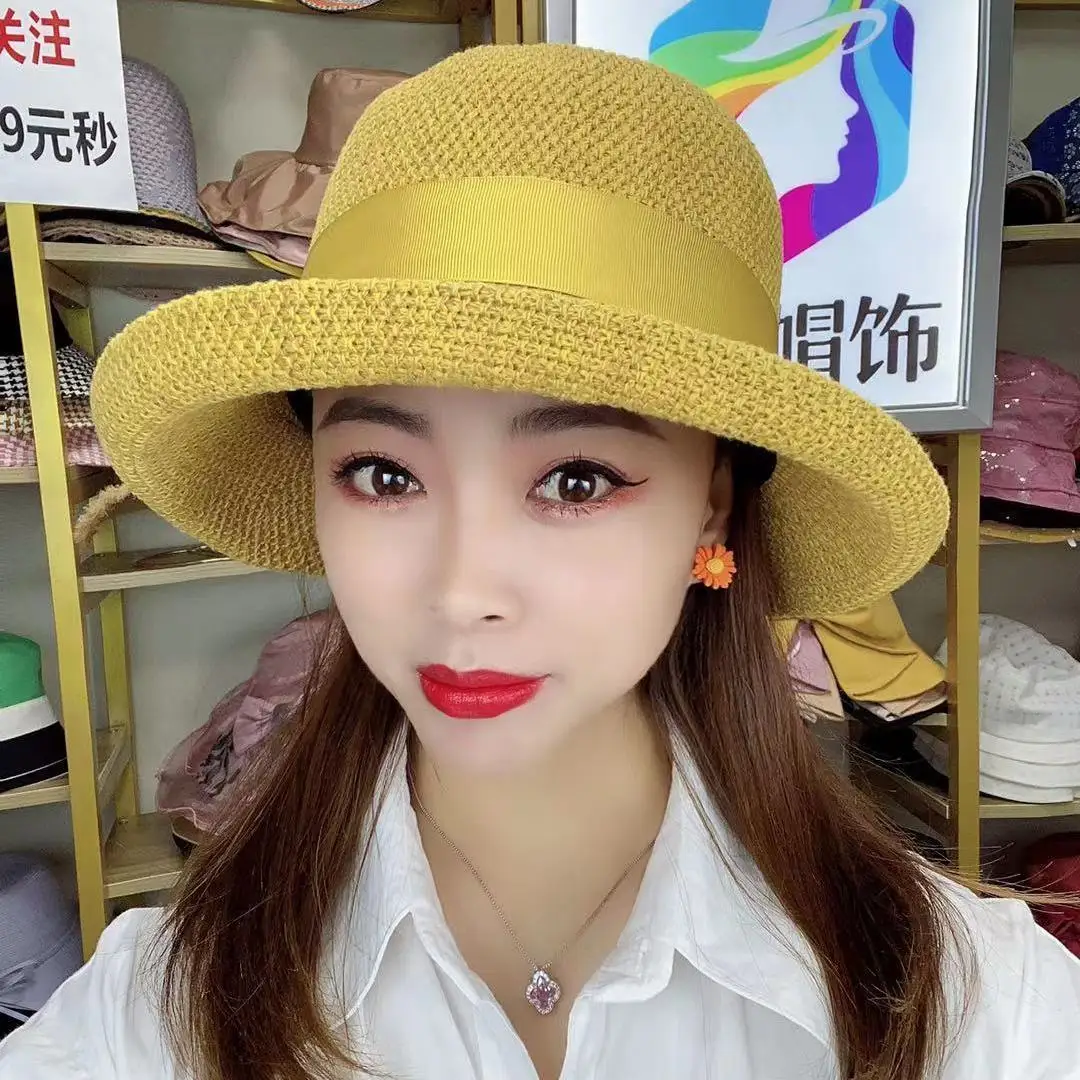 Casual Volume Side Hat Female Spring and Summer Fashion New Fisherman\'s Hat Outdoor Beach Summer Sun Protection Sun Hat