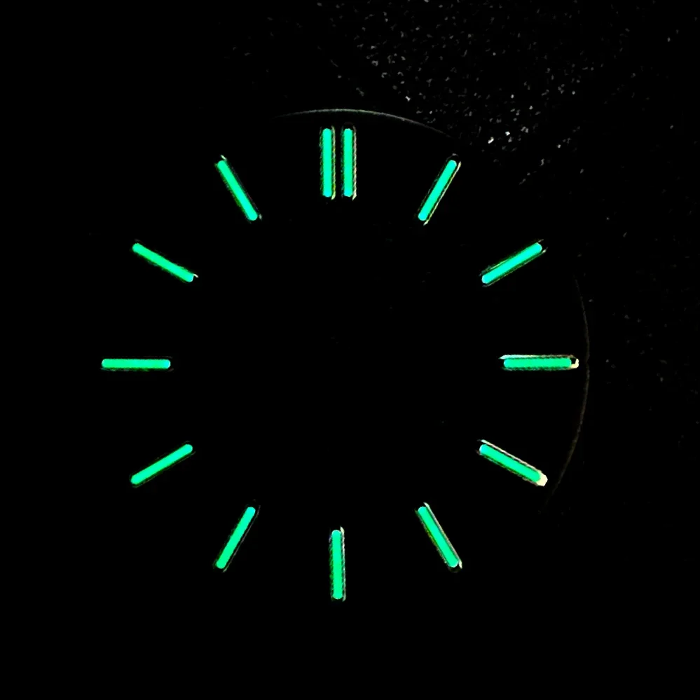 31.8MM Watch Dial Green Luminous Transparent Film No Calendar Window No Date Watch Faces Modified Accessories for NH70 Movement