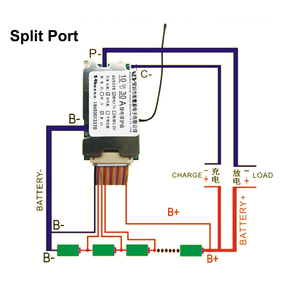 1PCS 10S 36V 20A/30A/35A With Balance 18650 Battery Lithium Battery Charge Board BMS PCB  Li-ion Cell Balancer for Electric Car