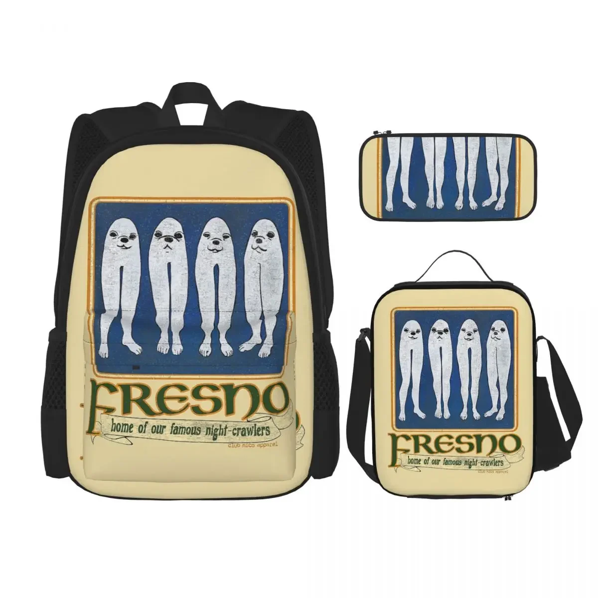 Fresno Nightcrawlers! Backpacks Boys Girls Bookbag Children School Bags Cartoon Kids Rucksack Lunch Bag Pen Bag Three-Piece Set