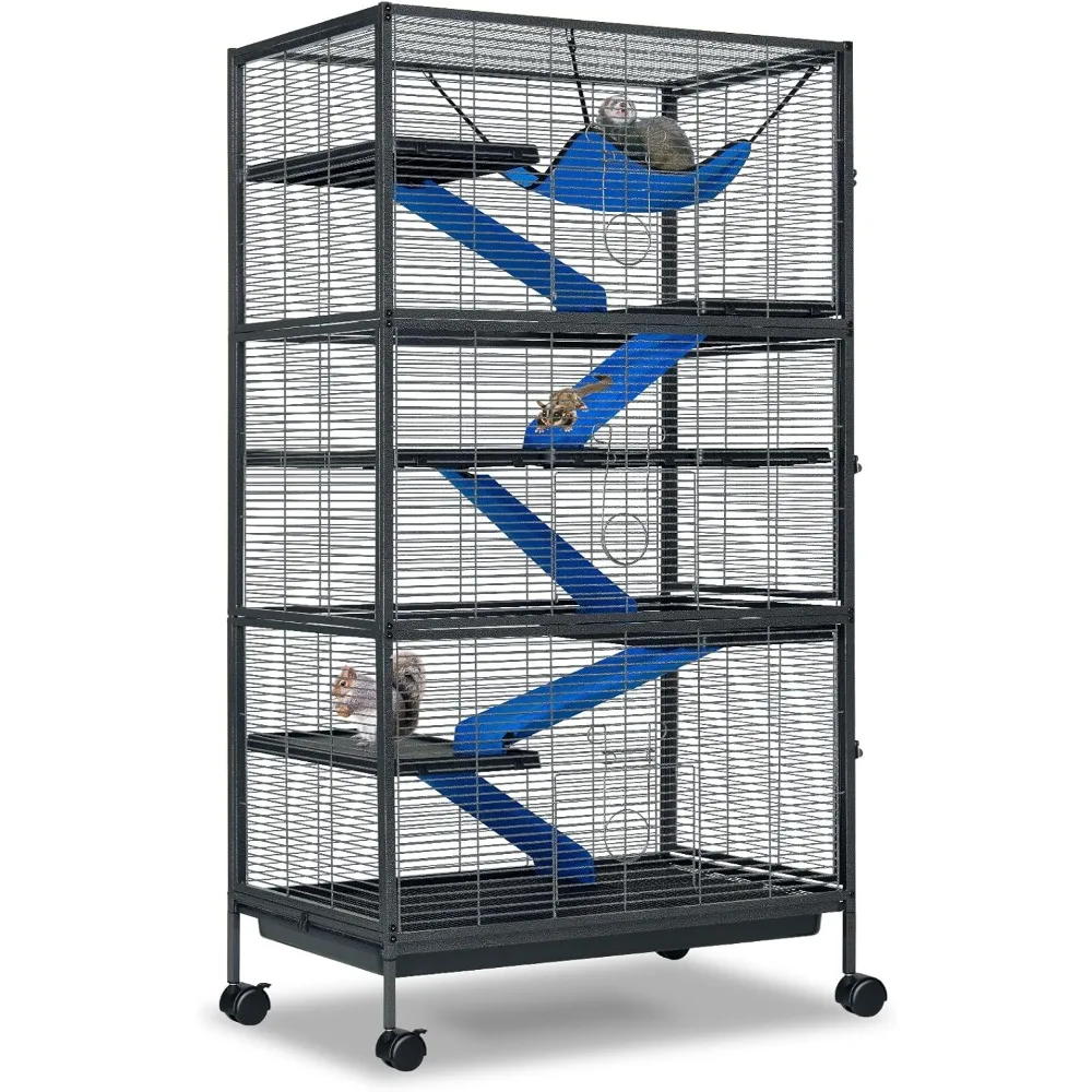 

Metal Small Animal Cage 6-Tier Ferret Sugar Glider Cage for Chinchillas/Guinea Pig/Rabbit/Large Hamste Rolling Critter Nation Ca