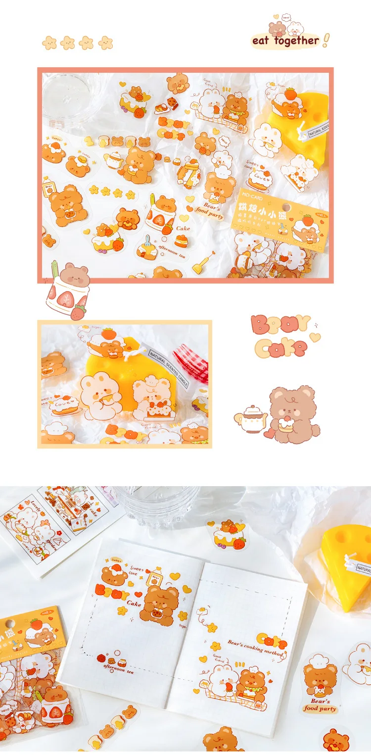 46pcs/pack PET Fleecy Pink Bunny Kitten Puppy Piggy Cute DIY Decorative Materials Kawaii Stationery Stickers Bag